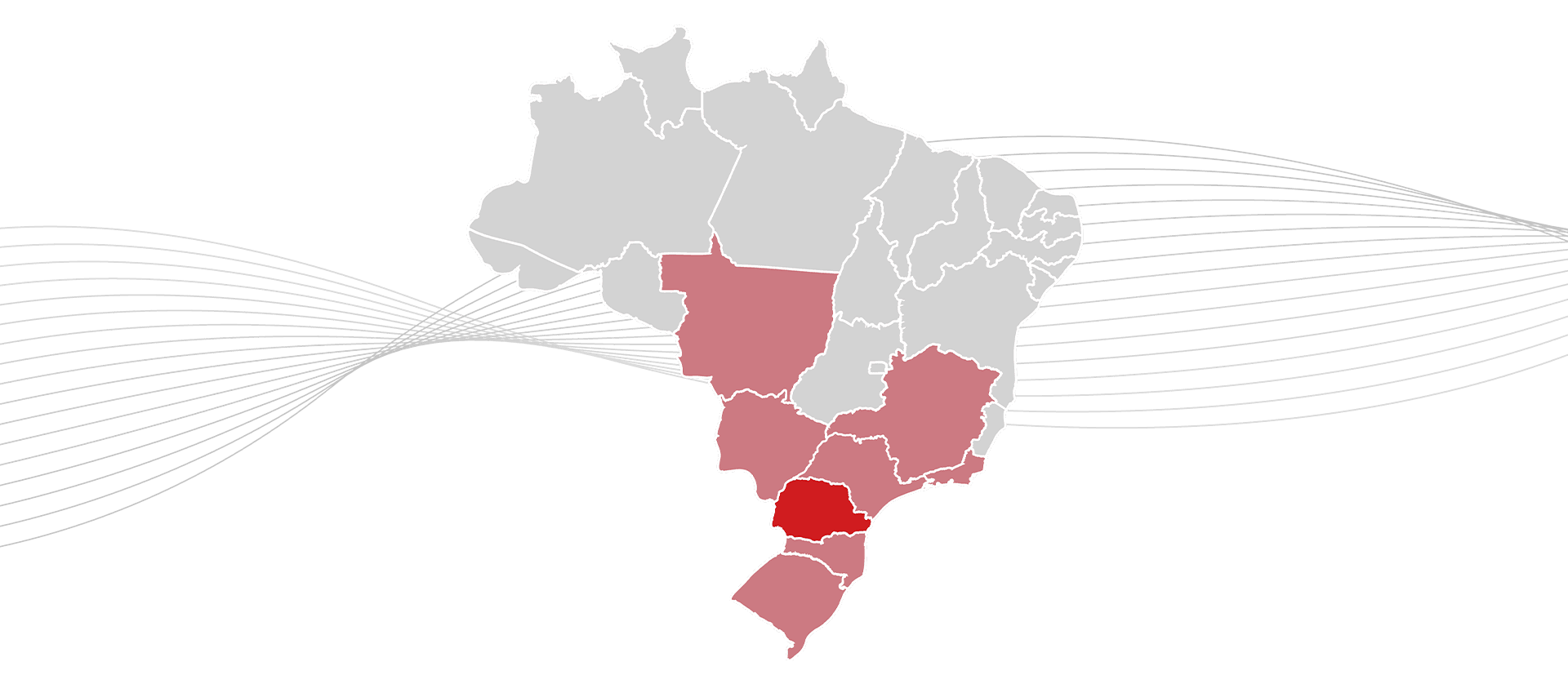 Mapa da área de atuação da LRC Chassi